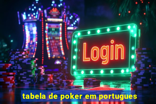 tabela de poker em portugues