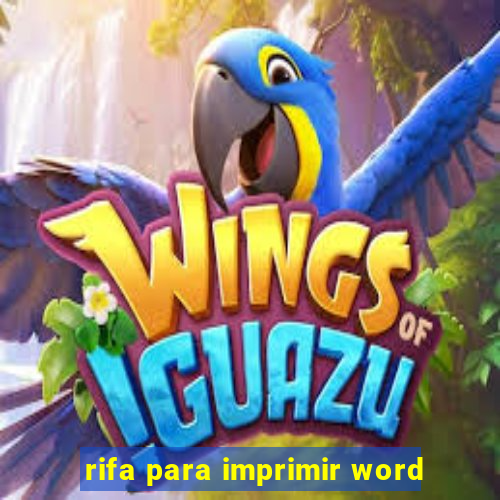 rifa para imprimir word