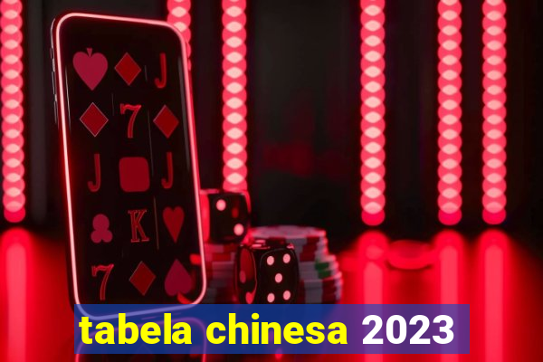 tabela chinesa 2023