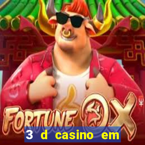 3 d casino em movimento com baralho