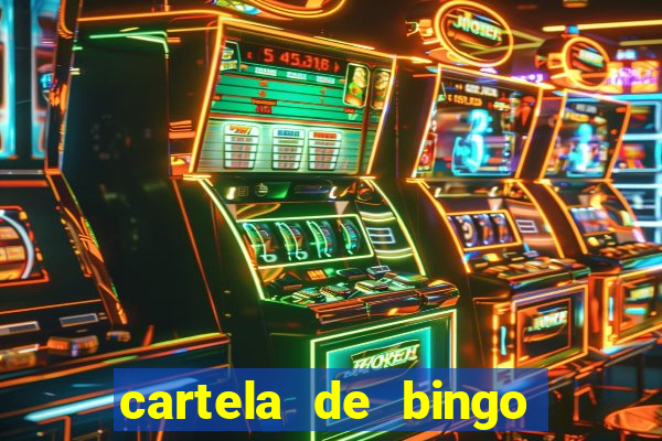 cartela de bingo com letras