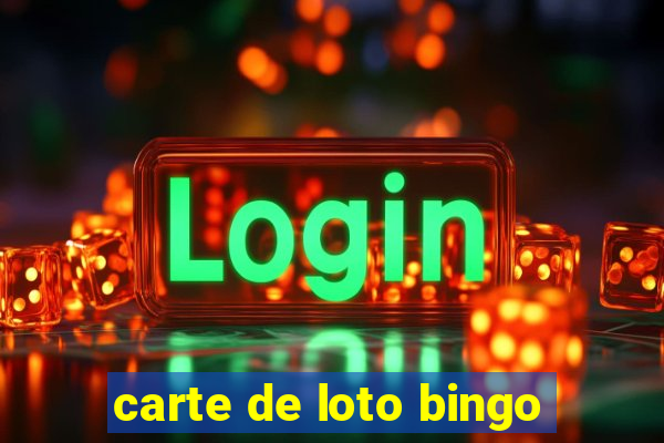 carte de loto bingo