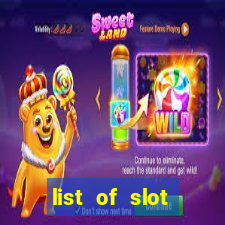 list of slot machines at jake's 58