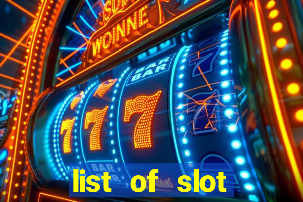 list of slot machines at jake's 58