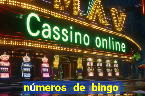 números de bingo de 1 a 75