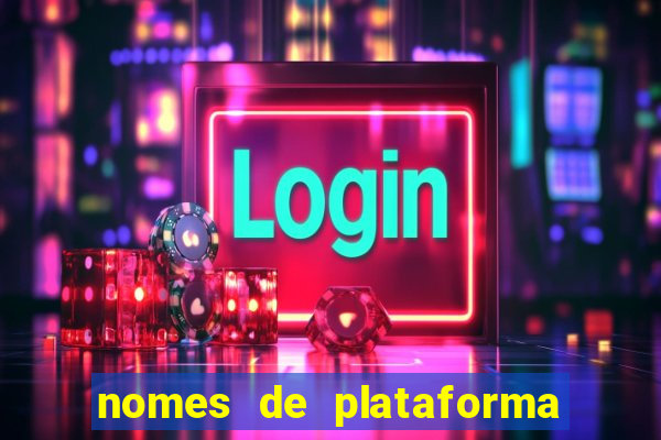 nomes de plataforma de jogos slots