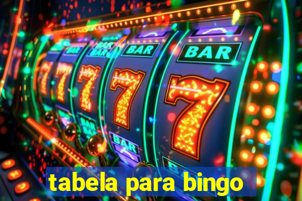 tabela para bingo