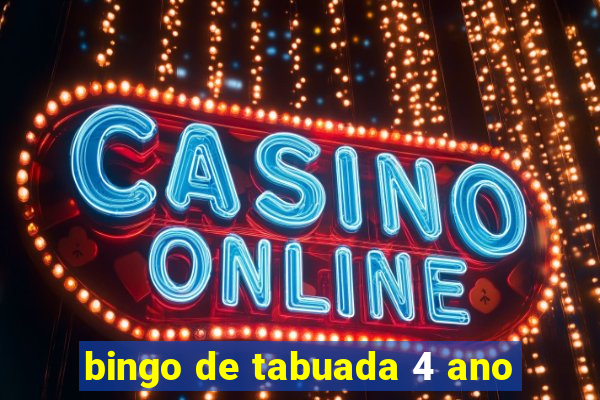 bingo de tabuada 4 ano