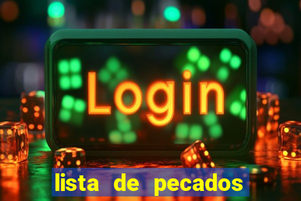 lista de pecados para confessar