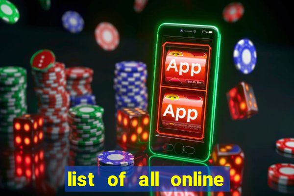 list of all online bingo sites