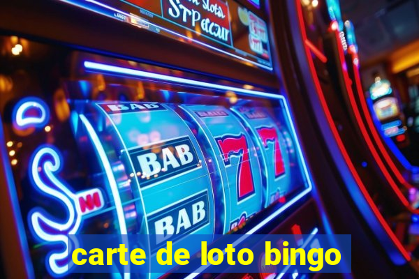 carte de loto bingo